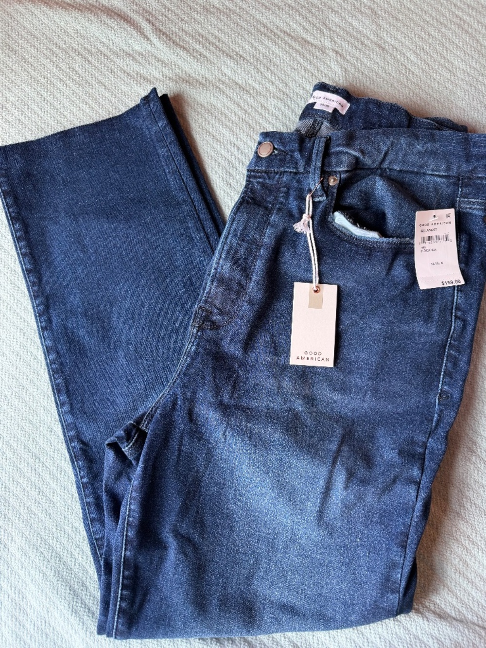 NWT Good American Always Fits Good Classic Slim Straight Jeans Women's 14-18